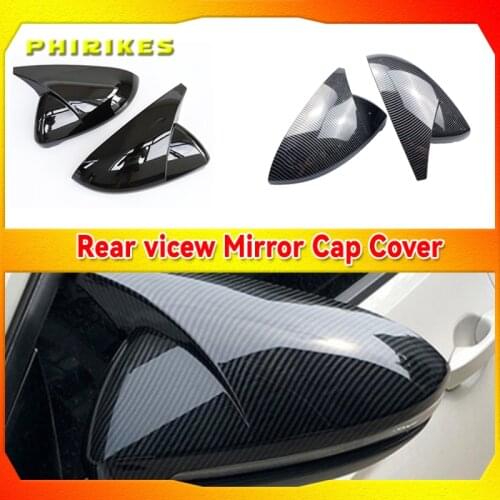 2 pieces For VW Golf MK7 7.5 GTI 7 7R Mirror Covers Caps RearView Mirror Case Cover Carbon Look Bright Black Matte Chrome Cover