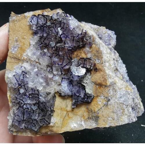 279gRare natural purple edged Fluorite Crystal quartz mineral specimen rock protogem halo energy healing crystal