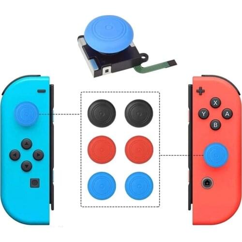 6pc Silicone Thumbstick Thumb Stick Grip Caps Cover Game Console For Nintendo Switch joy Con