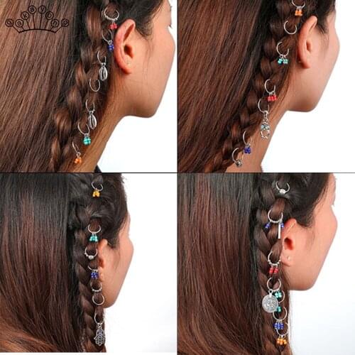 7pcs/set Girls Tiara Hair Braided Silver Color Circle Hair Jewelry Wedding Decoration Design Circle Hair Accessories Hair Pins