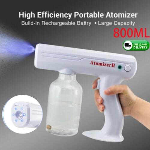 800/480/380/250ML Mist Disinfection Machine Electric ULV Sprayer Portable Steam Atomizer Spray Blue Light Nanos Steam Sprayer