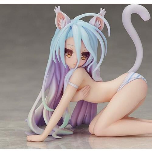 9CM Anime Game Life Shiro Cat Anime Figure Toy Sexy Girl Collectible Model Figurine PVC Action Figure Model Toy Gift Japan Korea
