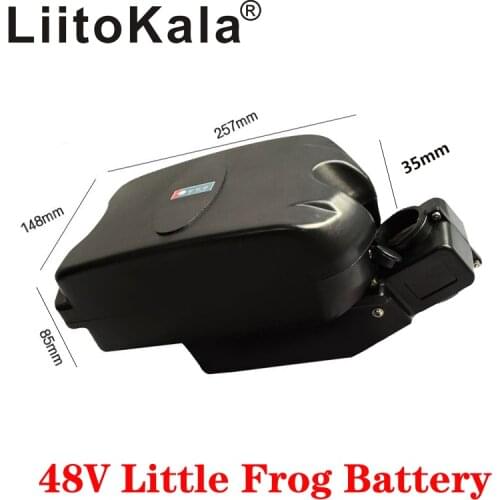 LiitoKala 48V 10Ah 12Ah 15Ah 20Ah little small frog under seat post e-bike ebike battery pack for 250w 350w 500w motor battery