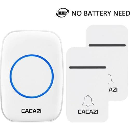 CACAZI Smart EU/US/UK Self-Powered Wireless Doorbell 200M Remote No Battery Need Waterproof Home Cordless Door bell 38 Chimes