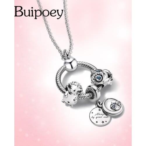 Buipoey Fairy Tale Anime Style Charm Necklaces for women Golden Beaded Torque Women Clavicle Chain Choker Jewelry