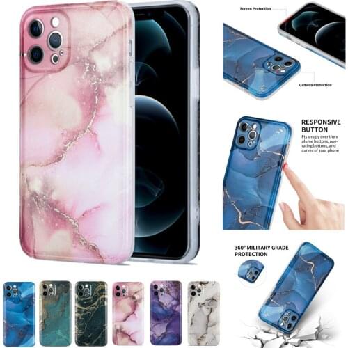 Marble Pattern Phone Case for iPhone 11 12 Pro Max 7 8 Plus Cover Soft IMD Etui for iPhone X XS XR SE 2020 12 Mini Slim Fit Capa