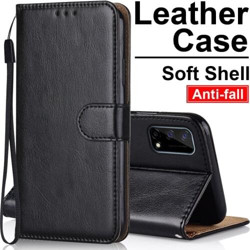 Leather Case For Realme Q2 Narzo 10 20 10A 20A 30A 30 X50 X7 Pro X50m X50t X3 V5 V11 V15 5G C21 C25 Cover Wallet Flip Case