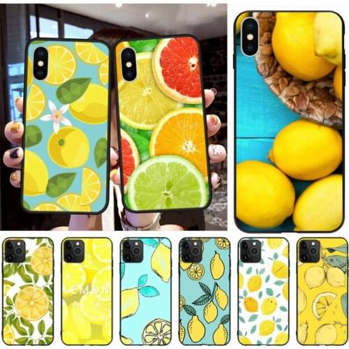 CUTEWANAN Fruit Lemon Summer Black TPU Soft Rubber Phone Cover for iPhone 11 pro XS MAX 8 7 6 6S Plus X 5S SE 2020 XR case