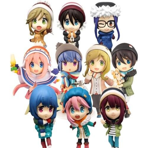 Judai Original PLUM Yurucamp Laid-Back Camp Kagamihara Nadeshiko Shima Rin Cute PVC Action Figure Model Collection Doll Toys