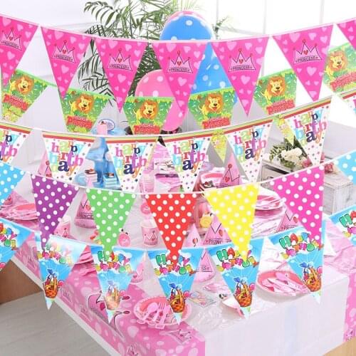 11.11 birthday flags Paper Flag Pennant decor Banner Happy Birthday Party Decoration For Kids Baby Shower Favor Gift Supplies