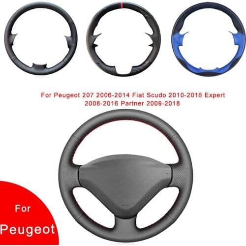 Artificial Leather Car Steering Wheel Cover For Peugeot 207 2006-2014 Fiat Scudo 2010-2016 Expert 2008-2016 Partner 2009-2018