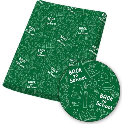 Polyester Cotton Fabrics Sewing Fabric Back To School Printed Cloth Dress Making Handmade Masks DIY Crafts Supplies 45*145cm 1pc