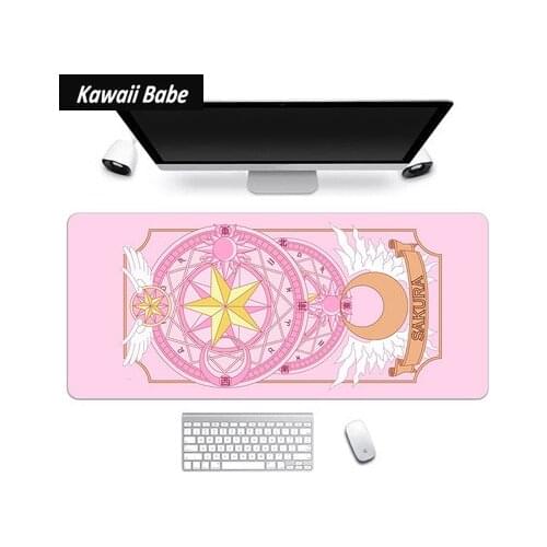 Mouse Pad Anime Cute Gaming Large Cardcaptor Sakura Mousepad Gamer 80x30cm Kawaii XL Locking Edge Laptop Notebook Desk Mat