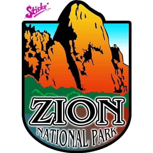 STICKY Zion National Park Badge Brand Car Sticker Decal Decor Waterproof Motorcycle Off-road Laptop Trunk Guitar PVC Vinyl