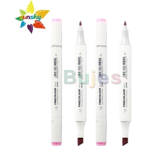 FINECOLOUR Marker EF101 Alcohol oil Double headed marker Red Yellow Blue set Animation hand drawing clothing design art supplies