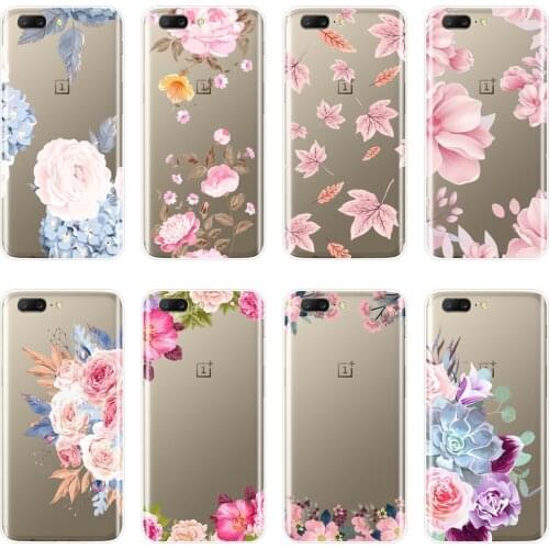 Rose Flower Pink Floral Leaf Pretty Back Cover For One Plus 6 6T 5 5T 3 3T Soft Phone Case Silicone For OnePlus 3 3T 5 5T 6 6T