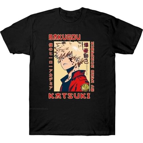 Mens Shirts Anime Tshirts My Hero Academia Bakugou Harajuku Graphic Streetswear Tops Tees Camisas Hombre