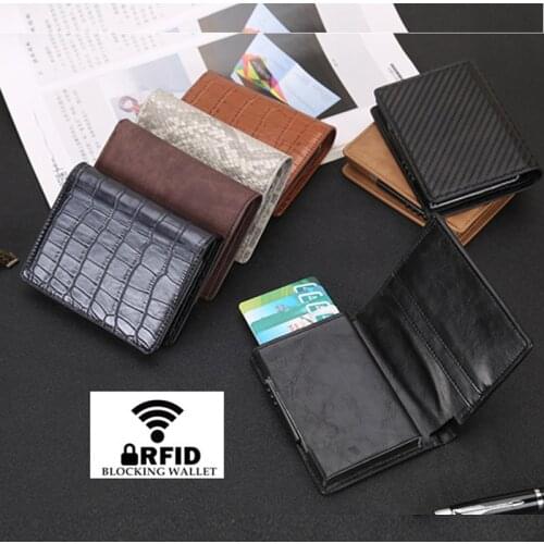 ZOVYVOL 2021 Men Card Purse Credit Card Holders Fashion Business RFID Credit Box Aluminium Case Automatic Smart Mini Wallets Bag
