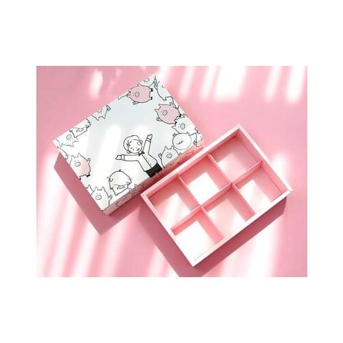 Pink Pig pattern cake boxes cheese cake Mousse candy snack MoonCake Biscuits Cake box 100pcs/lot