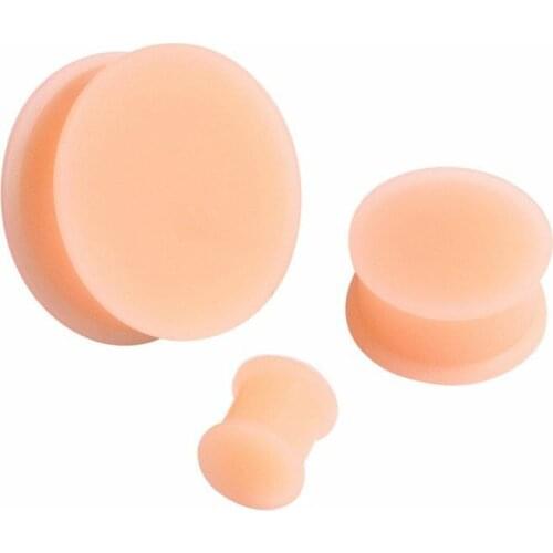 Newest Style Kaos Silicone Flesh Tunnel Skin Color Expander Retainer Hiders silicone ear plug Body Jewelry 3-20mm Free Shipping