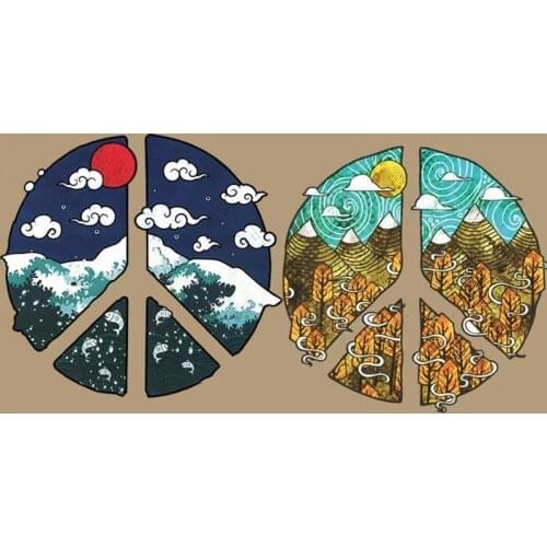 Sun Rise Scenery Fashion Wave Iron On Patches Stickers Washable Appliques A-level Patch Heat Transfer For DIY Accessory Clothing