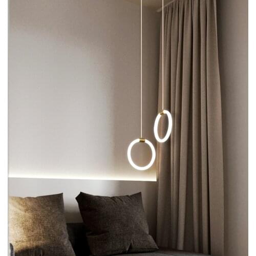 FANPINFANDO Modern Led Chandelier Lighting Acrylic Ring Hanglamp for Decoration Chandaliers Bedroom Kitchen Lamp Fixtures