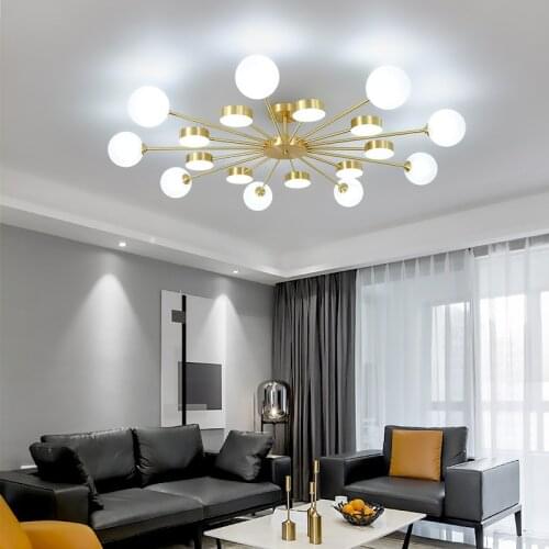 Led Copper Ceiling Lamp Post-modern and Simple 2021 New Room Main Lighting Light Luxury Atmospheric Living Room Lighting