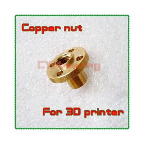 T type Lead Screw nut copper brass flange Nut For 3D Printer
