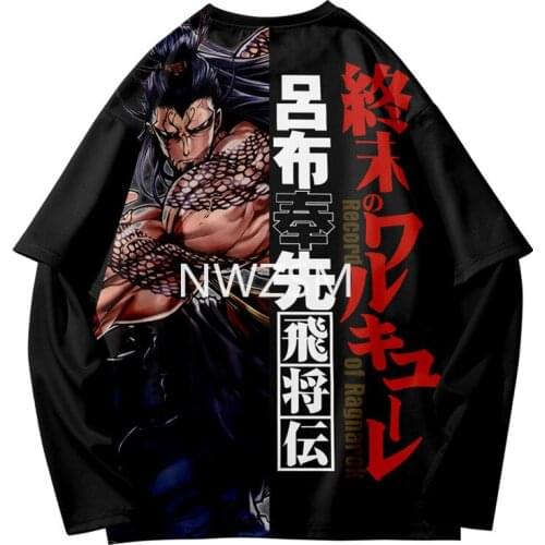Record of Ragnarok Lu Bu trend of the loose fake two long sleeves round neck t-shirts surroundings of Animation Suit