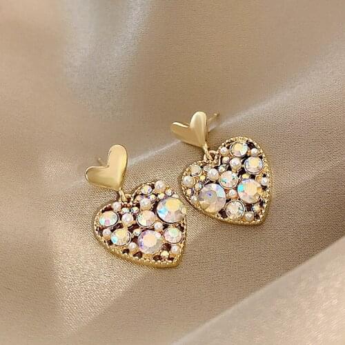 New Design High Quality 14K Real Gold Love Heart-shaped Small and Exquisite Stud Earrings for Women Cubic Zircon ZC Earrings