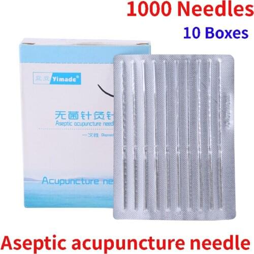 0.25mm 0.3mm 0.35mm Disposable Acupuncture Needles 1000 Flat Handle Sterile Acupuncture Massage ZhenJiu Needle For Single Use