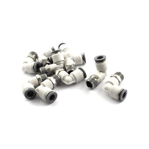 10Pcs 1/4 PT Male to 8mm OD Tube L Type Air Quick Release Connectors