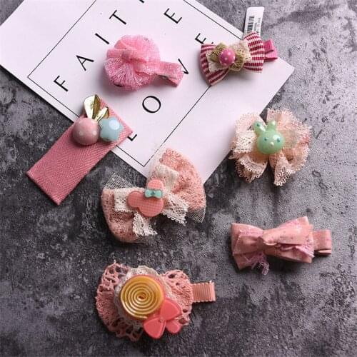 10pcs kids girl handmade hair Accessories flower Bowknot Hairpin children star Cartoon crown hair clips Barrette headwear