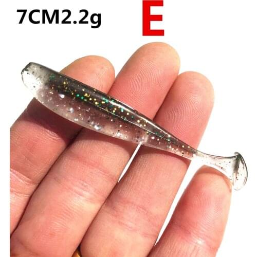10pcs/lot 70mm 2.2g Easy Shiner Soft Lures Fishing Lure Silicone Bait Double Color CarpArtificial Bait wanya Swimbaits