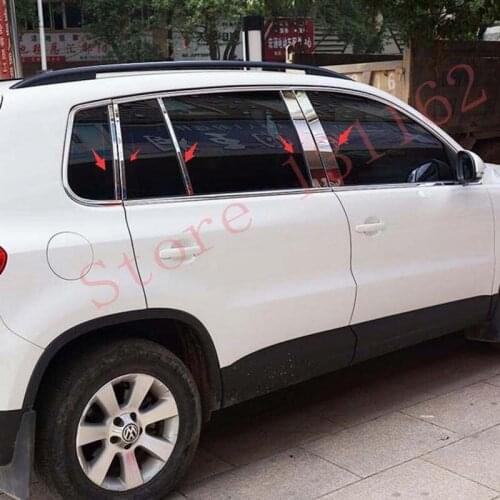 12pcs Center Window Pillar Trim Accessories Window Column Trim Cover For VW Tiguan 2017 2018