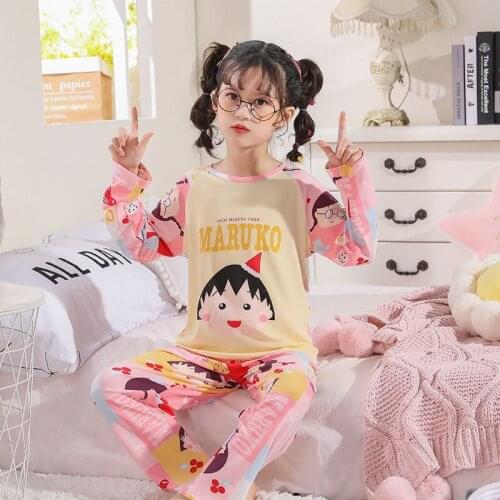 2021 Spring Sleepwear For Children Long Sleeve Pijamas Infantil 100% Cotton Autumn Kids Pajamas Set Boys Girls Clothes 6 10 12Y