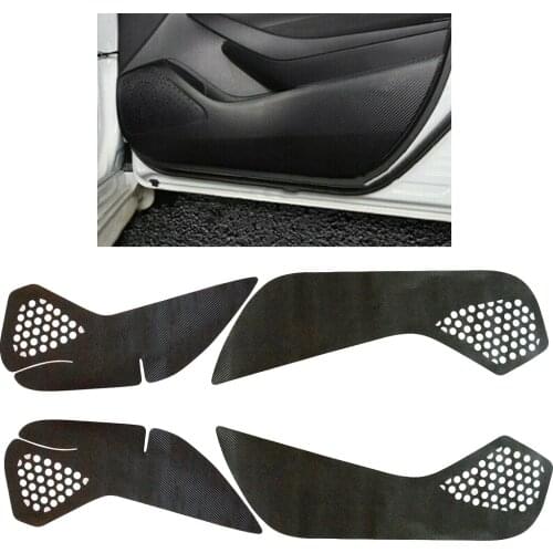 4pcs/Set Carbon Fiber Style Black PVC Door Anti Kick Pad Sticker Trim Decoration Fit for Toyota Corolla Hatchback 2019 2020 2021
