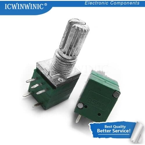 5piece RV097NS 5K single linked potentiometer B5K with a switch audio 5pin shaft 15mm amplifier sealing potentiometer In Stock