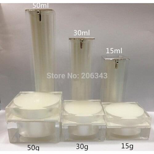 50G pearl white acrylic square shape cream bottle,cosmetic container,,cream jar,Cosmetic Jar,Cosmetic Packaging