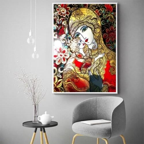 5D Diamond Painting Virgin Mary Pictures By Rhinestones Mosaic Religion Icon Full Round Kit Diamond Embroidery Christmas Gift