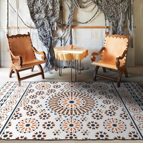 American Bohemia circle flowers carpet livingroom bedroom coral fleece soft rug fashion kids room non-slip mat door tapetes