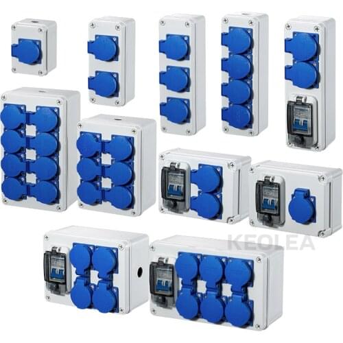 Household Outdoor Water-proof 220V 16A Multi-Function Socket Box Wall Mount Electric Car Charging Sockets Box