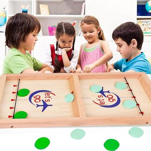 Wooden Bumper Chess Board Table Puzzle Toy Family Interactive Game