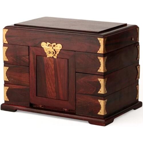 Home decor Best Price wood Rosewood rosewood wooden jewelry box jewelry box carved wood wedding oversized box mirror with lock