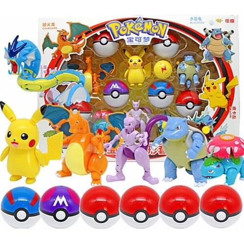 Pokemon Toys Pikachu Charizard Venusaur Pocket Monster PokeBall Action Anime Figure Pokemon Model Toys For Kids Halloween Gift