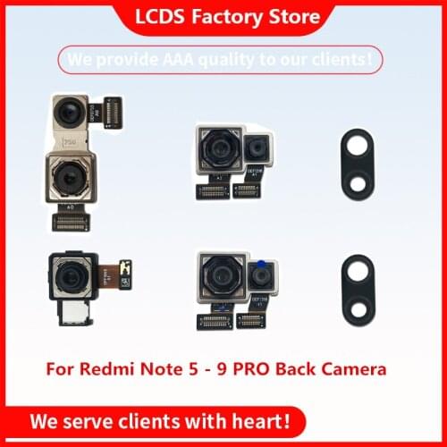 Camera For Xiaomi Redmi Note 5 6 7 8 9 Pro Back Camera Rear Main Lens Flex cable spare parts camera For Redmi Note 9S 8 PRO
