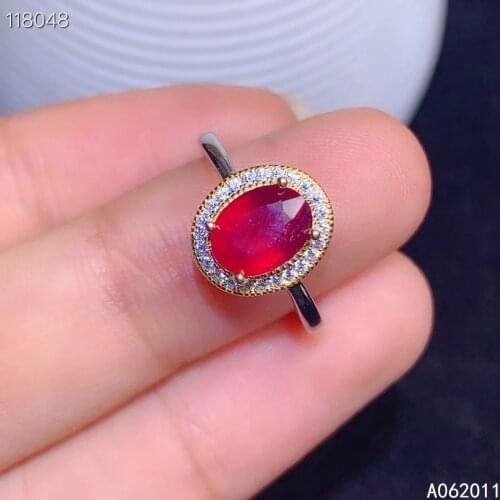 KJJEAXCMY fine jewelry natural Ruby 925 sterling silver trendy new adjustable gemstone women ring support test hot selling