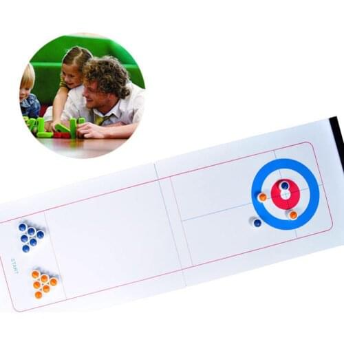 Compact Curling Board Game Tabletop Curling Game Portable Mini Tabletop for Family School Travel Best Parent-child Games stone 4