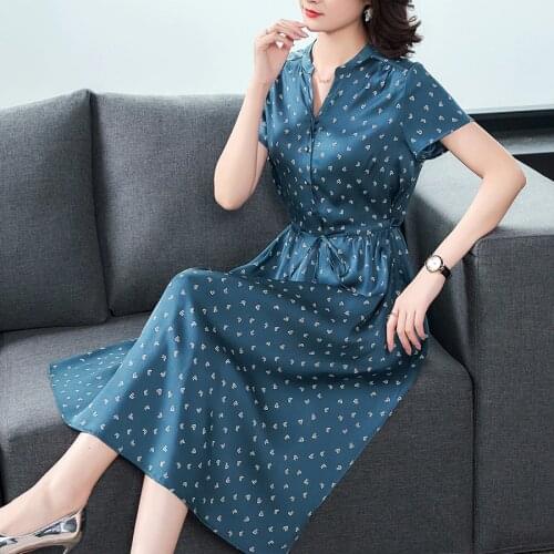 2021 Summer Blue Silk High Quality Midi Dresses Fashion Vintage 5XL Plus Size Print Runway Dress Elegant Women Bodycon Vestidos