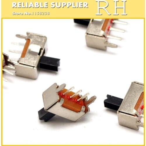 100PCS/lot SS12D07VG4 Small toggle switch 3 feet 2 files Handle height 4MM With stent